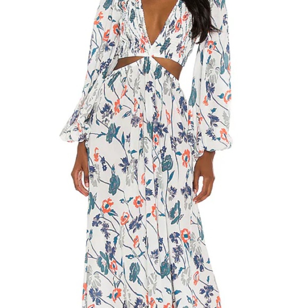 Indah Floral Maxi Dress with Cutout
